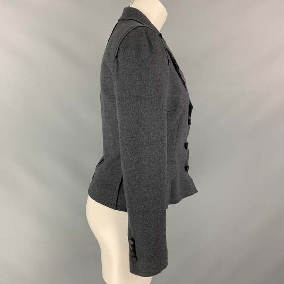 DOLCE & GABBANA Size 6 Grey Virgin Wool Jacket Blazer - Picture 3 of 7